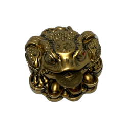 チャンチュー富のヒキガエル - お金、繁栄、保護 - 5.5x5x4cm - 風水はコインが含まれています