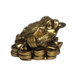 Chan Chu Bogăție Broască - Bani, Prosperitate și Protecție - 5.5x5x4cm - Feng Shui Include monedă