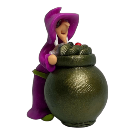 Success Witch with Cauldron 6x5cm - Esoteric Amulet HOSTENATURA - Good Path, Good Luck, Hope and Development