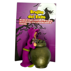 Sorcière du Succès avec Chaudron 6x5cm - Amulette Ésotérique HOSTENATURA - Bon Chemin, Bonne Chance, Espoir et Développement