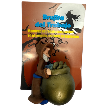 Work Witch with Cauldron 6x5cm - Esoteric Amulet HOSTENATURA - Keeps the work, prosperity in the business