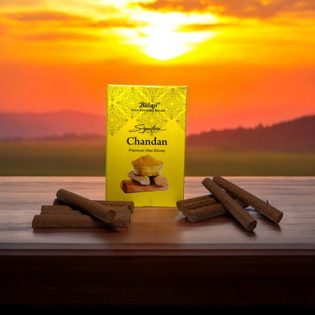 Encens Dhoop Chandan Balaji Signature Premium - Boîte de 10 bâtonnets d’encens dhoop