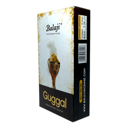 プレミアムお香Dhoop Guggal Balaji Premium Wet Dhoop - 10本のお香スティックが入ったボックス
