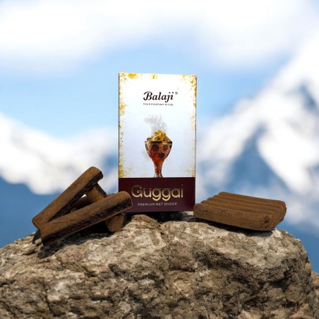 نخب بخور فاخر Dhoop Guggal Balaji Premium Wet Dhoop - صندوق مع 10 أعواد بخور