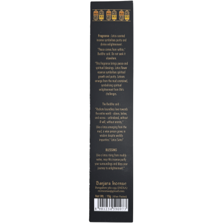 Encens Bouddha Bénédiction BANJARA - 1 Paquet de 15gr Encens Fleur de Lotus Masala