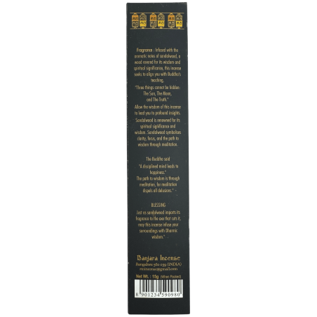 Encens Bouddha Sagesse BANJARA - 1 Paquet de 15gr Encens Bois de Santal Masala