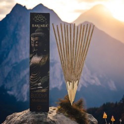 Buddha rökelse meditation BANJARA - 1 förpackning med 15gr rökelse patchouli och eucalyptus masala