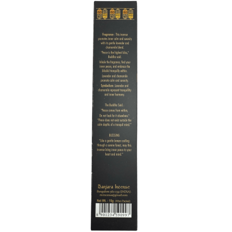 Buddha Tămâie Pace Interioară BANJARA - 1 Pachet de 15gr Tămâie Lavandă și Mușețel Masala