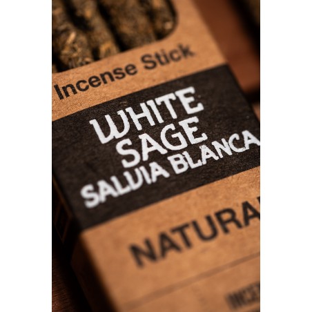 Encens Naturel Sauge Blanche Sainte Mère Connection - Sahumerio 8 bâtonnets épais Bio