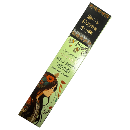 Incenso Palo Santo e Jasmim Golden Fusion Vijayshree - pacote de 15gr.