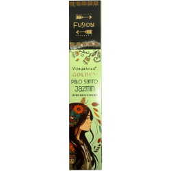 Palo Santo und Jasmin Räucherstäbchen Golden Fusion Vijayshree - 15gr Packung.