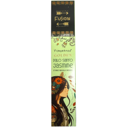 Palo Santo und Jasmin Räucherstäbchen Golden Fusion Vijayshree - 15gr Packung.