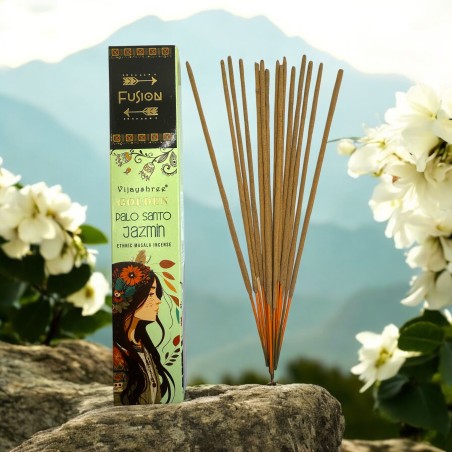 Incenso Palo Santo e Jasmim Golden Fusion Vijayshree - pacote de 15gr.