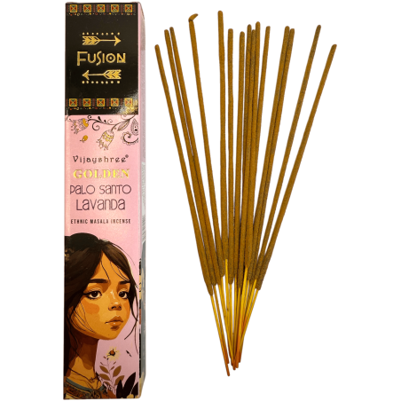 Incienso Palo Santo y Lavanda Golden Fusión Vijayshree - Cajetilla de 15gr.