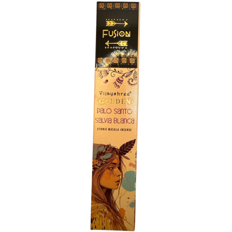 Encens Palo Santo et Sauge Blanche Golden Fusion Vijayshree - Sachet de 15gr.