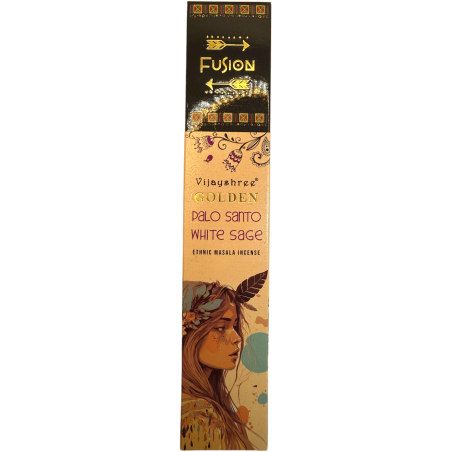 Incienso Palo Santo y Salvia Blanca Golden Fusión Vijayshree - Cajetilla de 15gr.