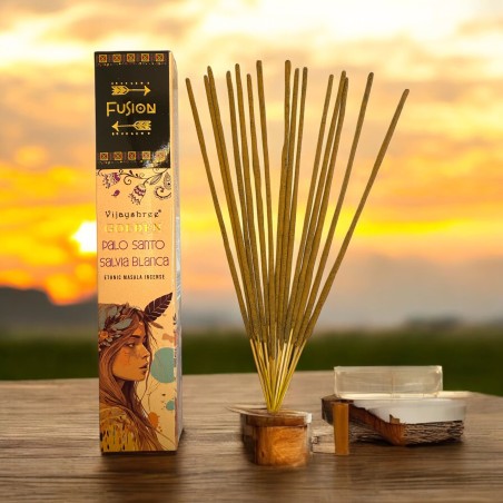 Palo Santo Kadzidło i Biała Szałwia Golden Fusion Vijayshree - opakowanie 15gr.