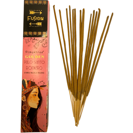 Palo Santo and Rosemary Golden Fusion Vijayshree Incense - 15gr packet.