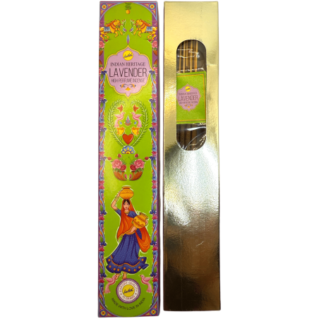 Golden India Lavendel Sree Vani Räucherstäbchen - 1 Packung à 15gr.