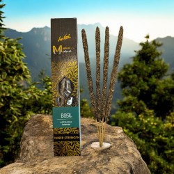 バジルインセンスインナーストレングスマニフェスト SREE VANI - ナチュラルアルチザンインセンス - 4本の太いバーエクストラクオリティ