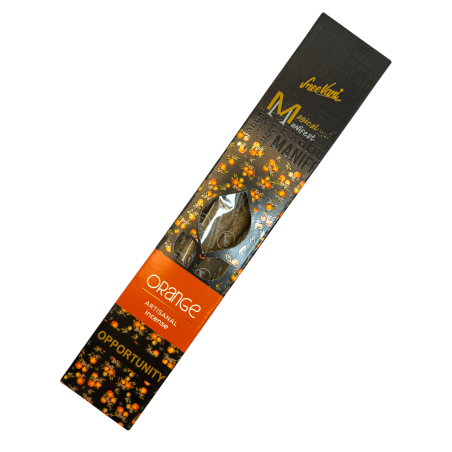 Incienso Naranja Oportunidad Manifest SREE VANI - Incienso Natural Orgánico Artesanal - 4 barritas gruesas calidad Extra