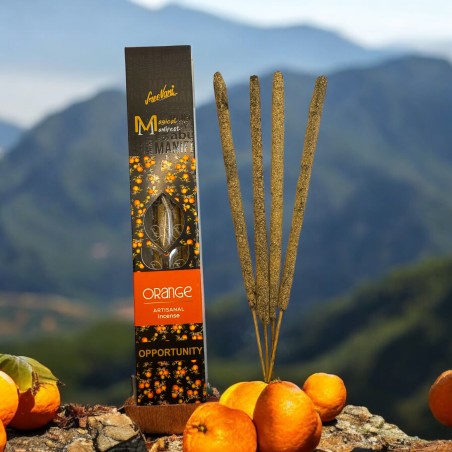 Incenso de Laranja Manifesto de Oportunidade SREE VANI - Incenso Artesanal Orgânico Natural - 4 barras grossas Qualidade extra