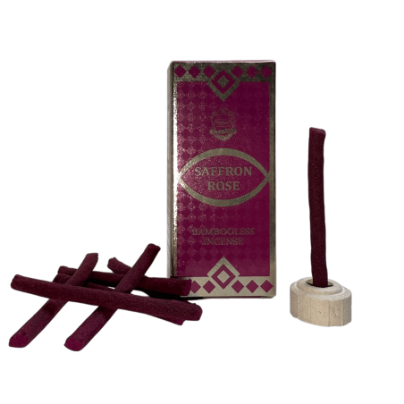 Dhoop Encens Safran Roses ANAND Encens Bambou Sans Bambou Safran Rose - 1 paquet de 15 barres