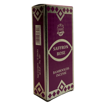 Dhoop البخور الزعفران الورود ANAND البخور الخيزران الزعفران الورد - 1 عبوة من 15 قطعة