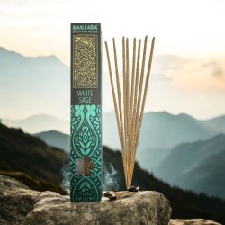 Incenso de Sálvia Branca BANJARA Extra Longo Étnico Tribal - 8 incensos naturais de masala