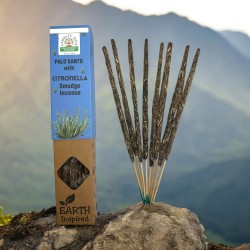 Natural Palo Santo and Citronella Incense NAMASTE INDIA Earth Inspired - 25gr Box of Organic Incense