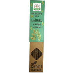 Incenso Naturale Palo Santo e Alloro NAMASTE INDIA Terra Ispirato - Scatola da 25gr di Incenso Biologico