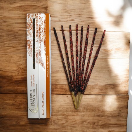 Encens Artisanal Naturel Palo Santo Bio Palo Santo Blissful Botanics TULASI - Palo Santo Woody - 8 bâtonnets d’encens bio