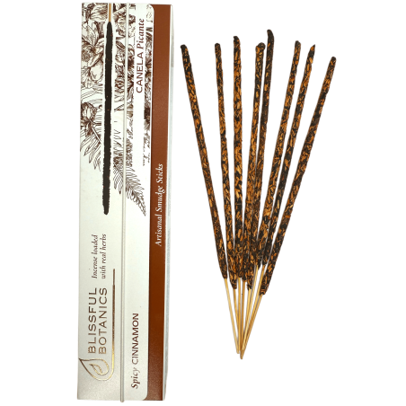 Blissful Botanics TULASI Artisan Natural Cinnamon البخور العضوي - القرفة الحارة - 8 أعواد بخور عضوية