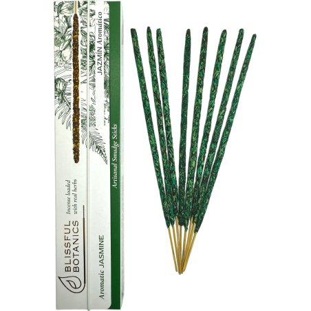 Bio Weihrauch Blissful Botanics TULASI Natural Artisan Jasmin - Aromatischer Jasmin - 8 Bio Räucherstäbchen