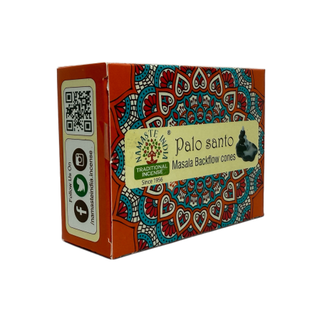 Palo Santo NAMASTE INDIA Reflux Cones - 10 blackflow incense cones