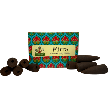 Coni per Reflusso Mirra NAMASTE INDIA - 10 coni di incenso blackflow