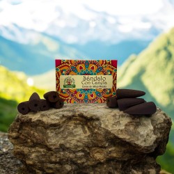 Sandalwood Reflux Cones with Cinnamon NAMASTE INDIA - 10 blackflow incense cones