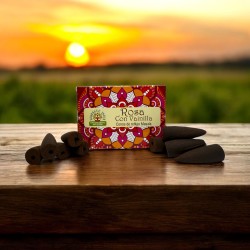 Cônes de Reflux Rose à la Vanille NAMASTE INDIA - 10 cônes d’encens blackflow