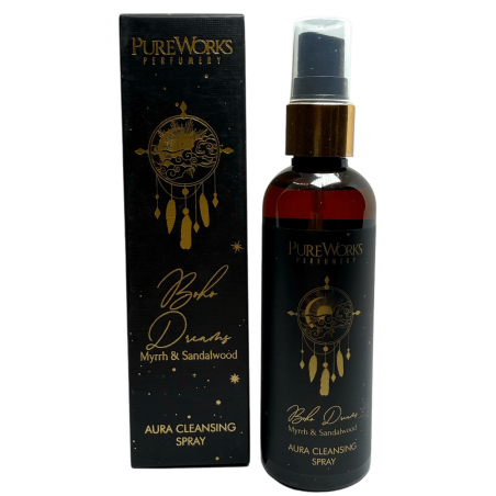 Esoteric Air Freshener Spray Bohemian Dreams PureWorks Boho Dreams Myrrh and Sandalwood Aura Cleansing Spray 100ml.