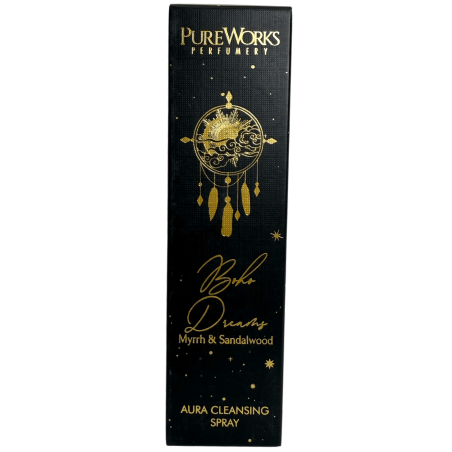 Spray désodorisant ésotérique Bohemian Dreams PureWorks Boho Dreams Aura Spray Nettoyant Myrrhe et Bois de Santal 100ml.