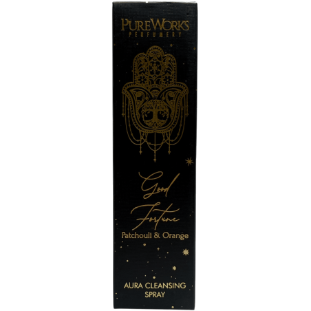 Spray Assainisseur d’Air Ésotérique Good Fortune PureWorks Good Fortune Aura Spray Nettoyant Patchouli et Orange 100ml.