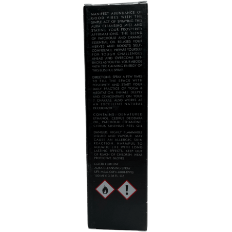 Esoterisches Lufterfrischer-Spray Good Fortune PureWorks Good Fortune Patchouli und Orange Aura Reinigungsspray 100ml.