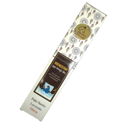 Blissful Blends Vijayshree Palo Santo Organic Wellbeing rökelse, lavendel och myrra - 25gr box.