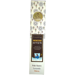 Blissful Blends Vijayshree Palo Santo Organic Wellbeing Räucherstäbchen, Lavendel und Myrrhe - 25gr Box.
