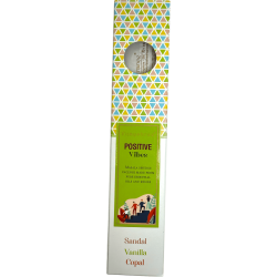 Tămâie organică Vibrații pozitive Amestecuri fericite Vijayshree Lemn de santal, Vanilie și Copal - Cutie de 25gr.