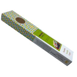Tămâie organică Vibrații pozitive Amestecuri fericite Vijayshree Lemn de santal, Vanilie și Copal - Cutie de 25gr.