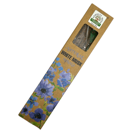 Natürlicher Weihrauch Weißer Moschus Namaste India Natural Masala - 1 Packung Bio-Weihrauch 30gr.