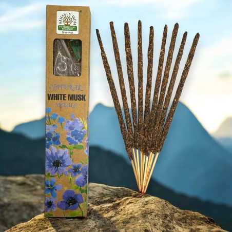 Natürlicher Weihrauch Weißer Moschus Namaste India Natural Masala - 1 Packung Bio-Weihrauch 30gr.