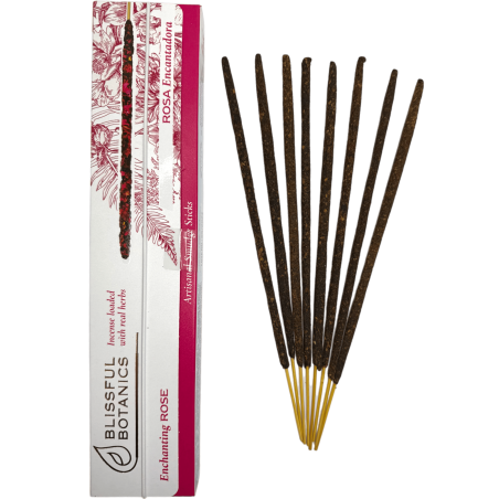 Bio Weihrauch Blissful Botanics Rose TULASI Natural Artisan - Lovely Rose - 8 Bio Räucherstäbchen