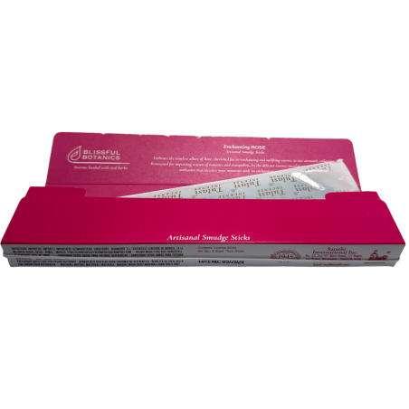 Encens Bio Blissful Botanics Rose TULASI Artisan Naturel - Lovely Rose - 8 Bâtonnets d’Encens Bio